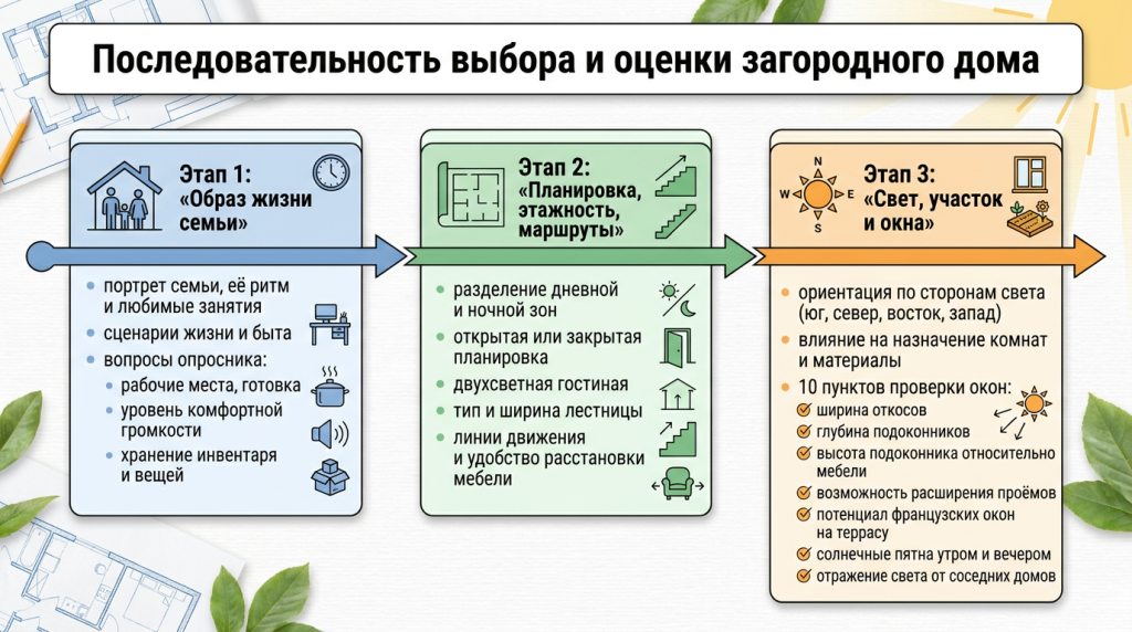 Последовательность выбора и оценки дома
